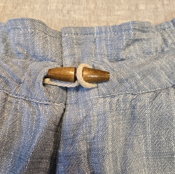Light Blue Free People Paper Bag Linen Blend Pants Size M - Picture 3 of 12